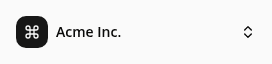 The sidebar header showing the current organization's name and a chevron to open the switcher.